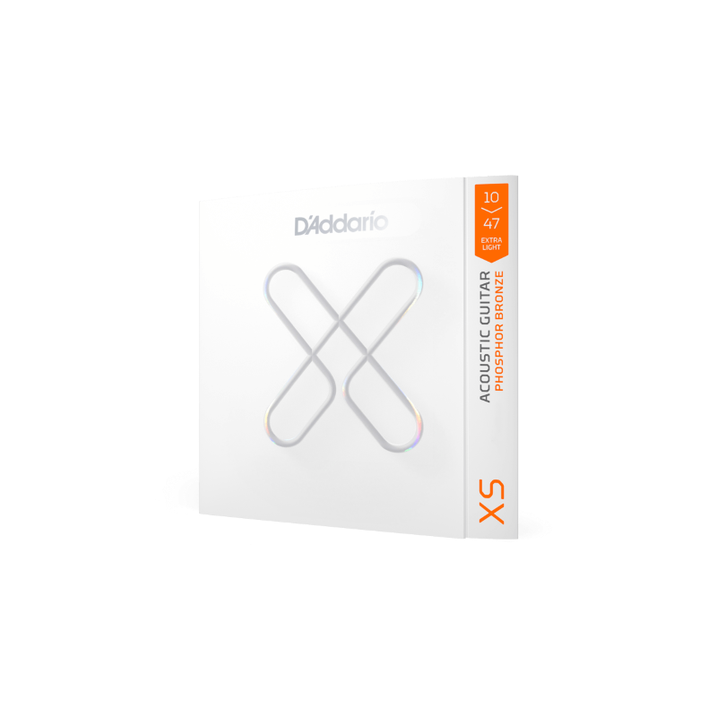 D'ADDARIO XSAPB1047 Cordes XS Phosphor Bronze avec revêtement pour guitare acoustique, 10-47 Extra Light