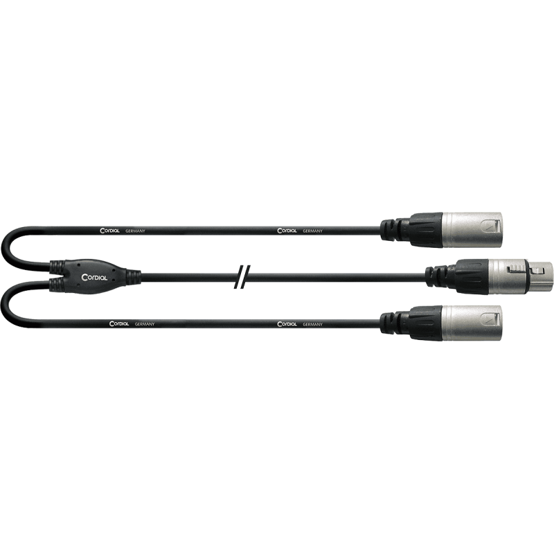 CORDIAL CFY0.3FMM câble y bretelle xlr femelle/2 xlr mâles 30 cm