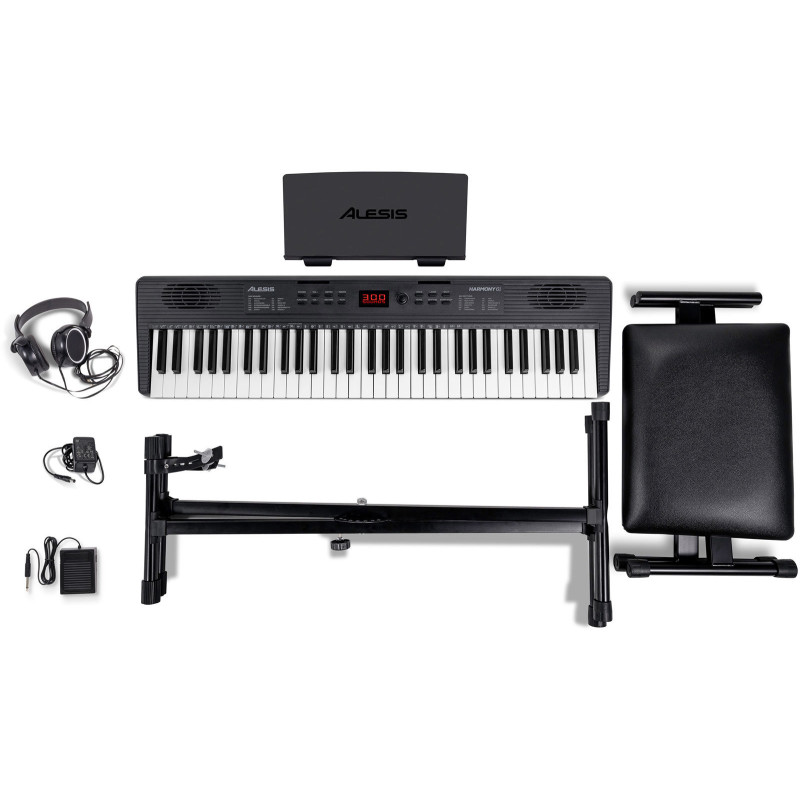 ALESIS HARMONY61MK4 Piano portable 61 touches, haut-parleurs intégrés, stand, casque, pédale sustain