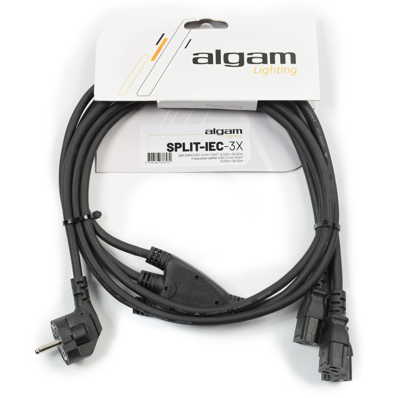 ALGAM LIGHTING SPLIT-IEC-3X split 3 alim 1x iec 1 mm² 2,4 m / 1x 1,8 m + 3x 0,6 m