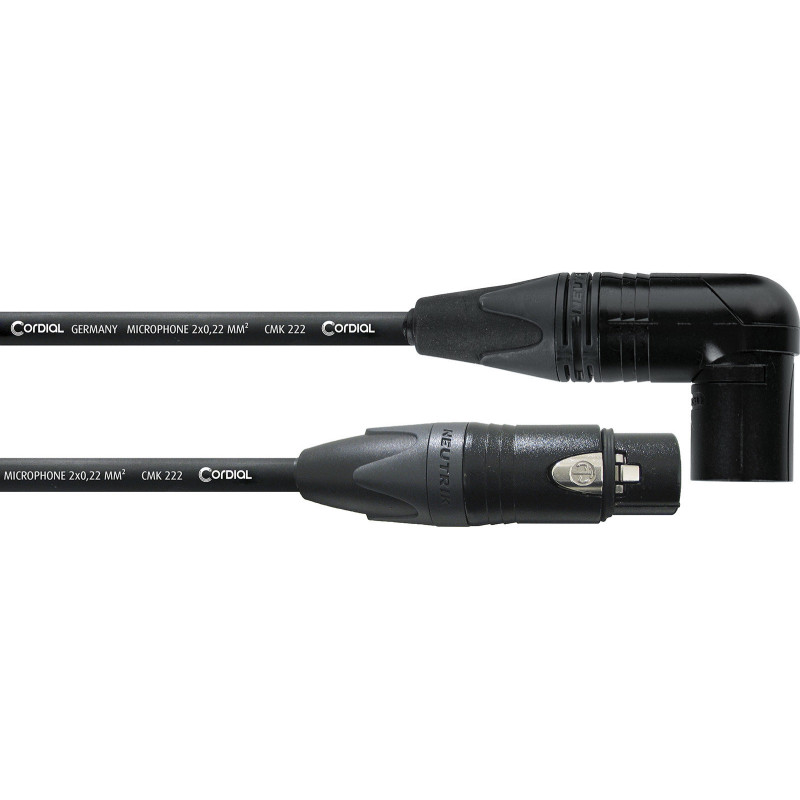 CORDIAL CPM5FMR câble micro avec xlr mâle coudée 5 m