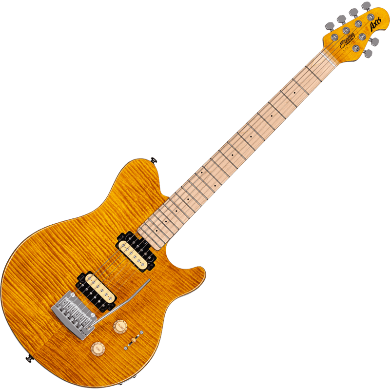 STERLING BY MUSIC MAN AX3FM-TGO-M1 axis flame maple top trans gold