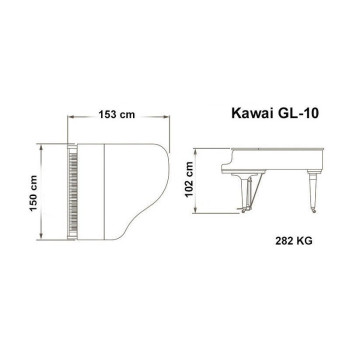 KAWAI GL10 ATX4 Blanc laque 153cm Systeme Silencieux ATX4