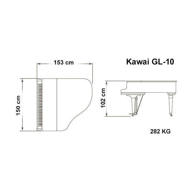 KAWAI GL10 ATX4 Blanc laque 153cm Systeme Silencieux ATX4