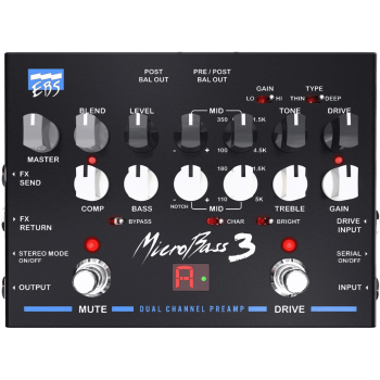 EBS MICROBASS-3 préampli basse professionnel 2 canaux