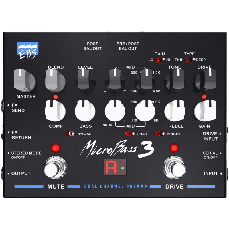 EBS MICROBASS-3 préampli basse professionnel 2 canaux