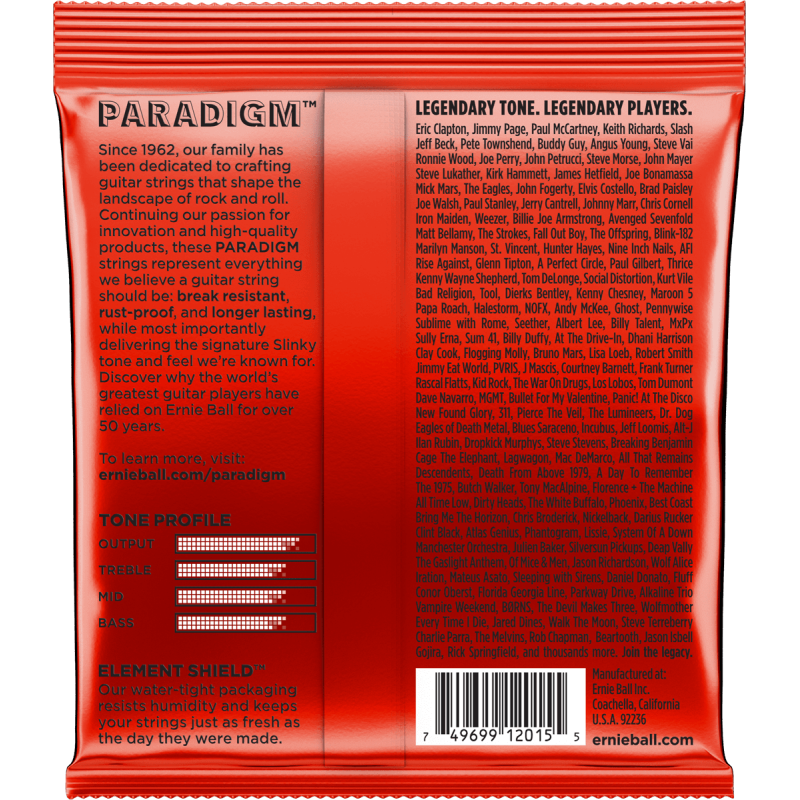 ERNIE BALL 2015 paradigm slinky skinny top heavy bottom 10-52
