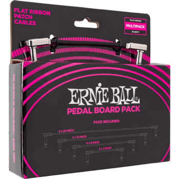ERNIE BALL 6224 cables instrument patch multipack - coudé fin & plat