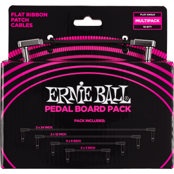ERNIE BALL 6224 cables instrument patch multipack - coudé fin & plat