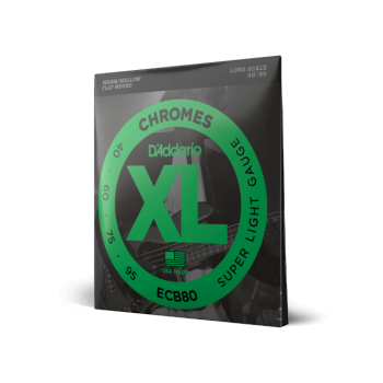 D'ADDARIO ECB80 D'Addario Cordes pour basse D'Addario ECB80, Light, 40-95, cordes longues