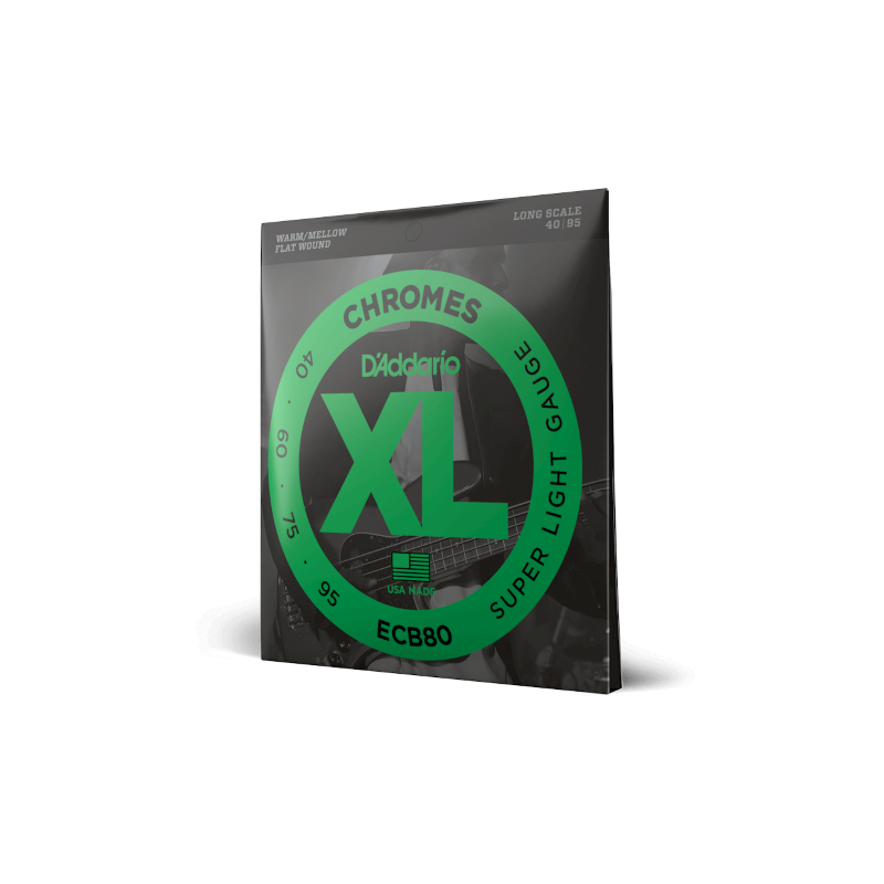 D'ADDARIO ECB80 D'Addario Cordes pour basse D'Addario ECB80, Light, 40-95, cordes longues
