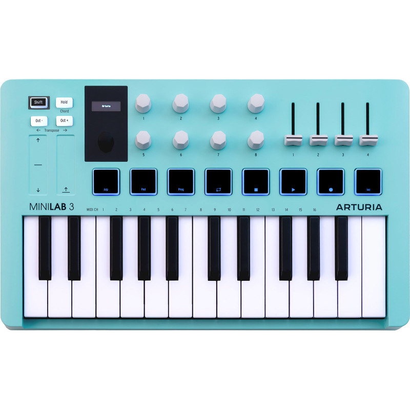 ARTURIA MINILAB3-AQU clavier maitre minilab 3 aquamarine