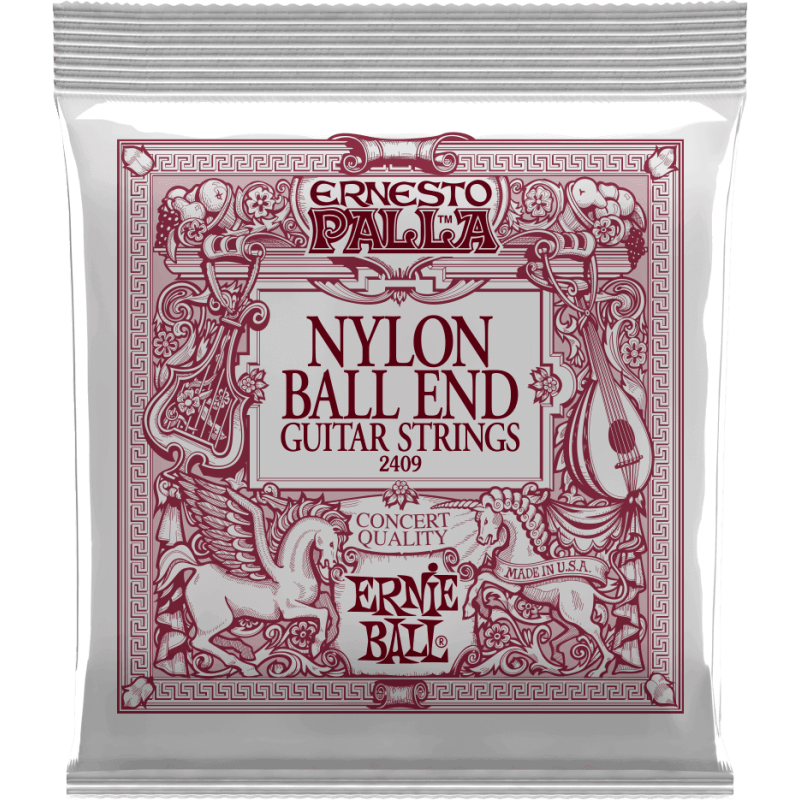 ERNIE BALL 2409 ernesto palla nylon noir-métal doré à boule