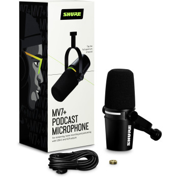 SHURE MV7+-K micro de podcast xlr & usb-c noir