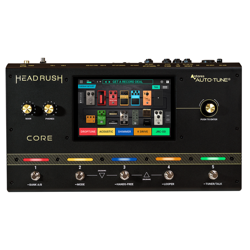 HEADRUSH CORE processeur guitare et voix 5 switches 7" tactile