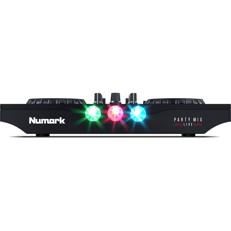 NUMARK PARTYMIXLIVE contrôleur 2 voies avec système light intégré et moniteurs streaming