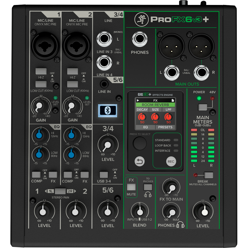 MACKIE PROFX6V3+ usb 6 canaux + bluetooth et effets
