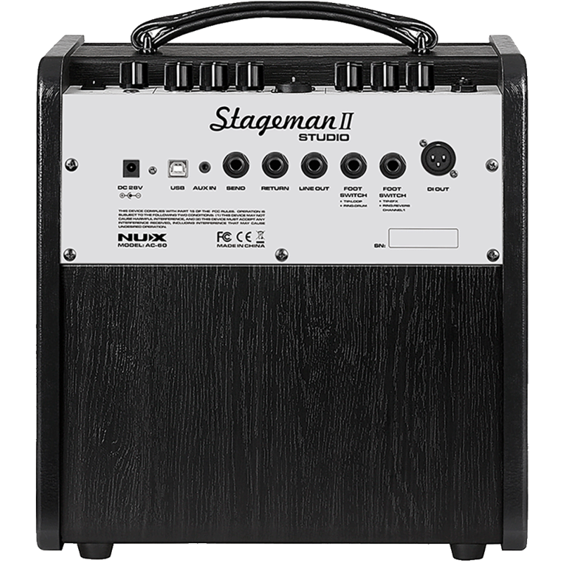 NUX STAGEMAN-AC60 ampli guitare acoustique 60 watts 2 canaux + bluetooth + effets/looper