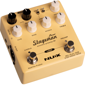 NUX STAGEMAN-FLOOR préampli acoustique sortie di 3 effets intégrés