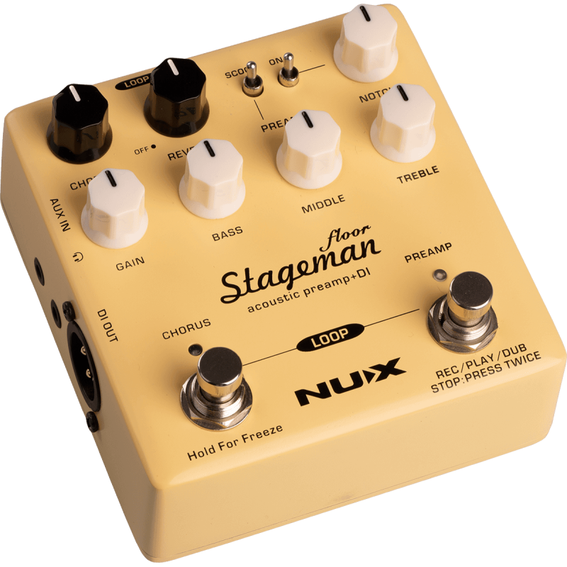 NUX STAGEMAN-FLOOR préampli acoustique sortie di 3 effets intégrés