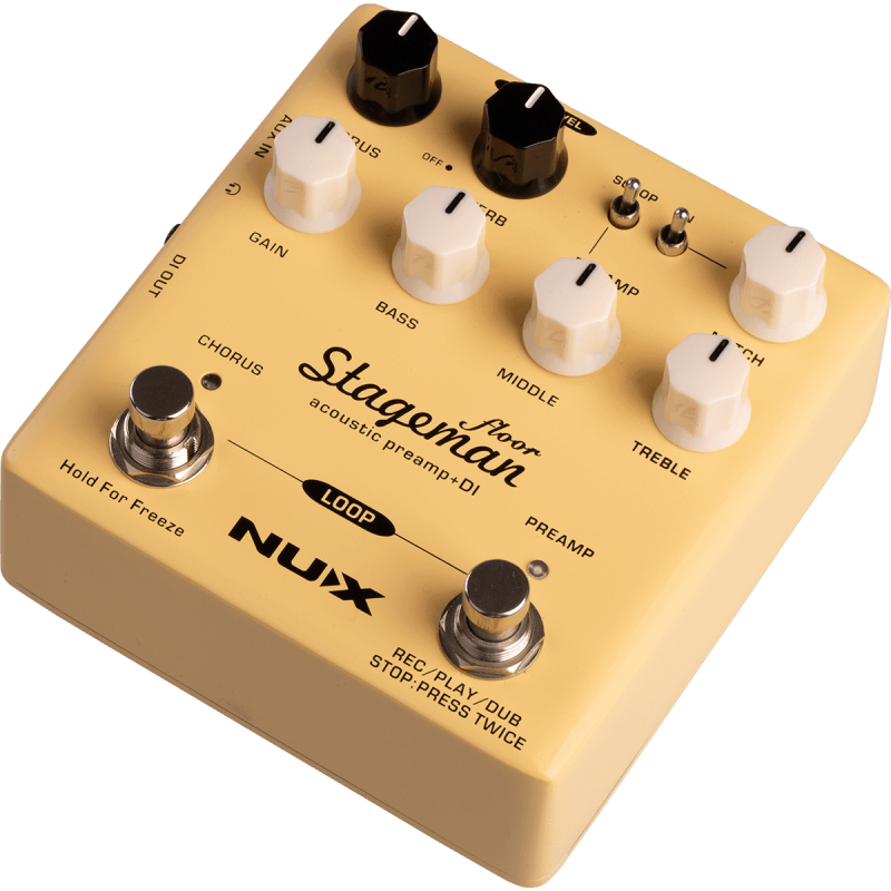 NUX STAGEMAN-FLOOR préampli acoustique sortie di 3 effets intégrés