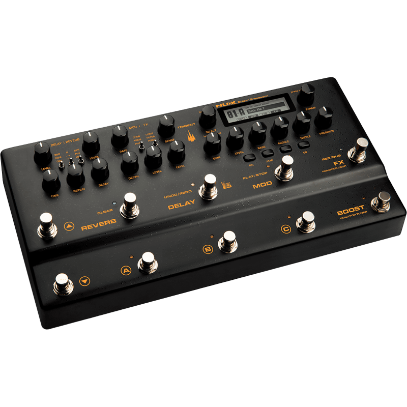 NUX TRIDENT multi-effet guitare trident 10 switchs 10 blocs effets midi looper