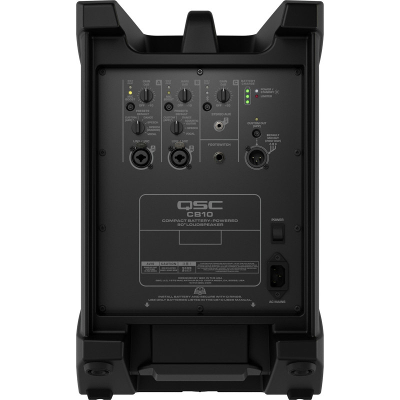 QSC PRO AUDIO CB10 enceinte active 10" sur batterie avec bluetooth