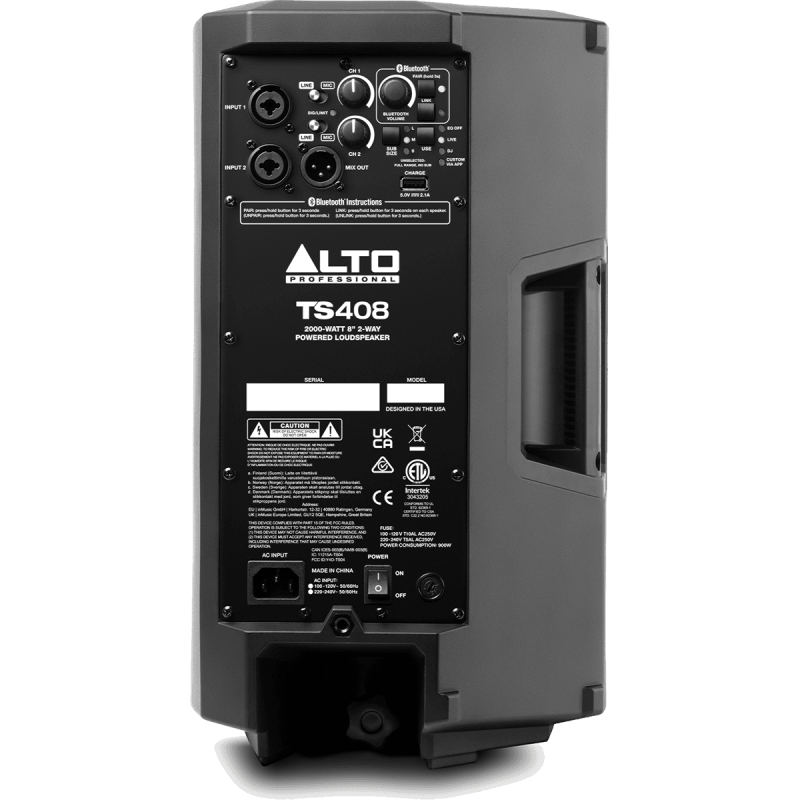 ALTO PROFESSIONAL TS408 enceinte active bi-amplifiée 8" 2000w bluetooth 5.0