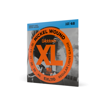 D'ADDARIO EXL110 D'Addario Cordes en nickel pour guitare électrique D'Addario EXL110, Regular Light, 10-46, 1 Jeux