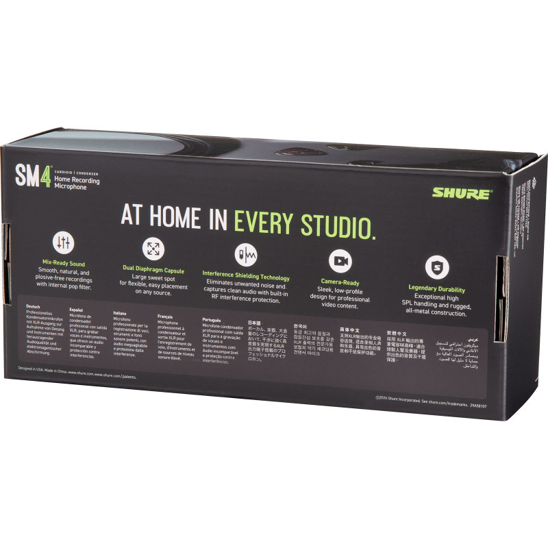 SHURE SM4-K microphone de studio sm4 avec pince articulée et housse