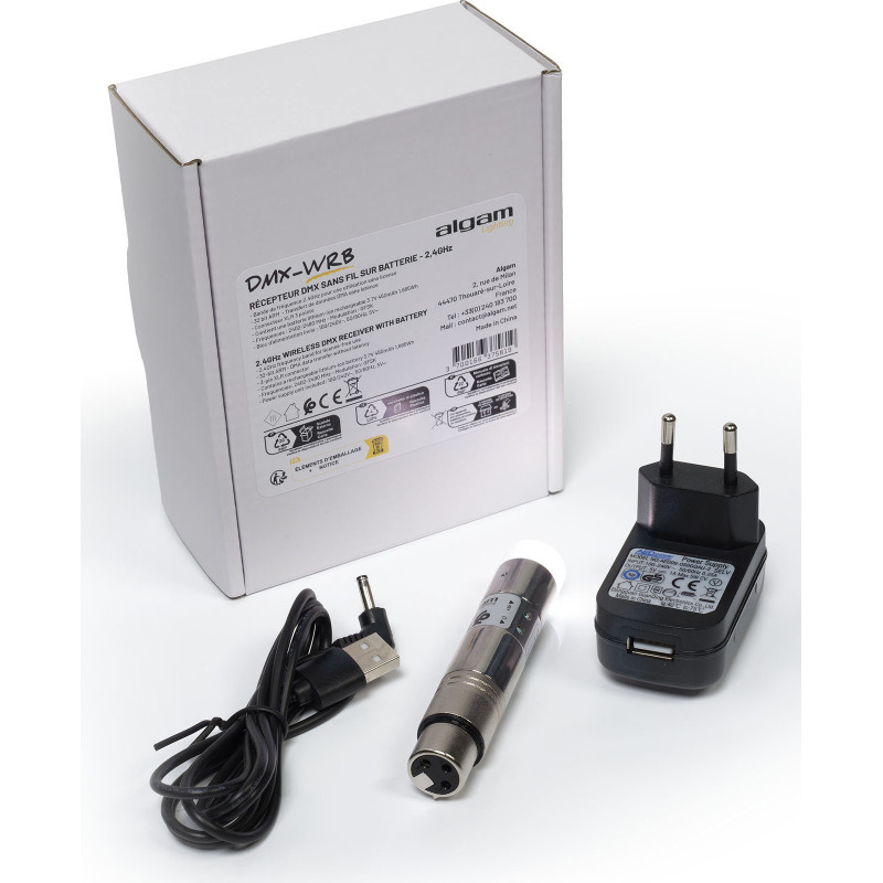 ALGAM LIGHTING DMX-WRB récepteur dmx sans fil 3 points avec batterie