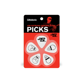 D'ADDARIO 1CWH4-10JS Médiators Joe Satriani par D'Addario, blancs, pack de 10, Medium