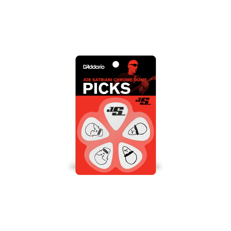 D'ADDARIO 1CWH4-10JS Médiators Joe Satriani par D'Addario, blancs, pack de 10, Medium