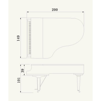 YAMAHA C5X PE piano a queue s.conservatory 2,00m/noir brillant