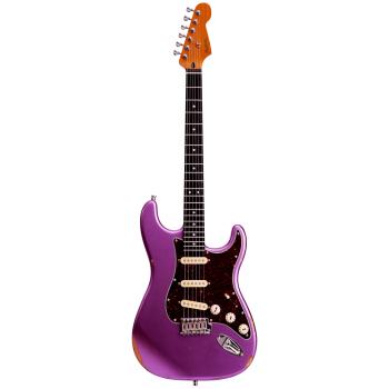 PATINA GUITARS PS-6 PP R Guitare electrique type S Purple relic