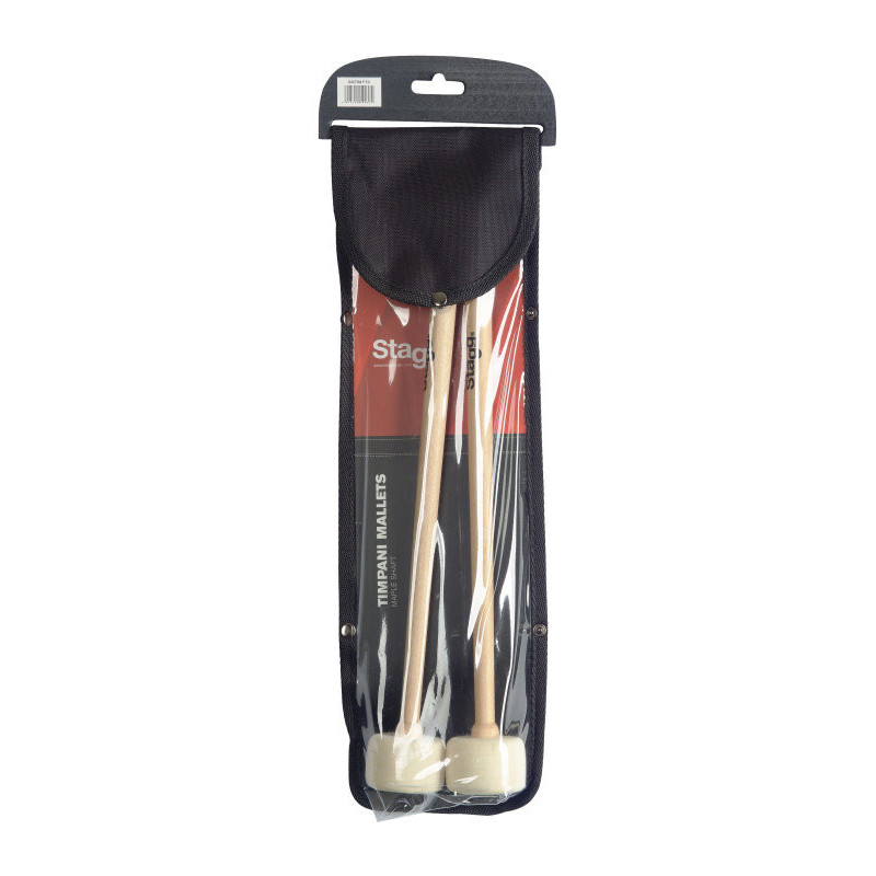 STAGG SMTIM F50 mailloches de timbales avec manche en érable et tête en feutre de 50 mm de diamètre