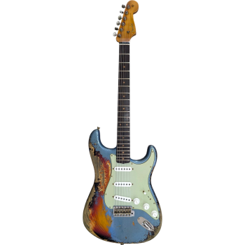 FENDER CUSTOM SHOP 1961 Stratocaster Super Heavy Relic  Aged Lake Placid Blue over 3-Color Sunburst