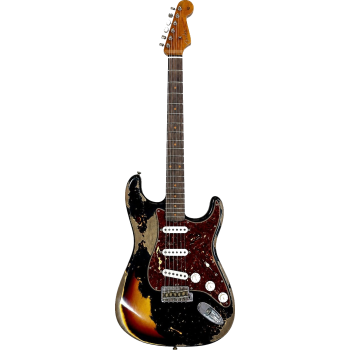 FENDER CUSTOM SHOP 61 Stratocaster Super heavy Relic black over sunburst