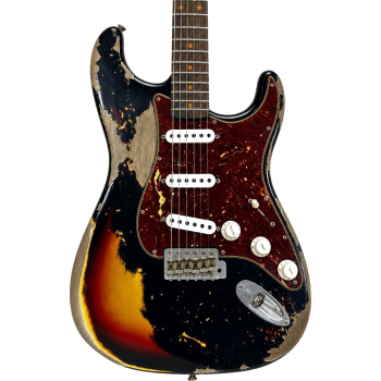 FENDER CUSTOM SHOP 61 Stratocaster Super heavy Relic black over sunburst