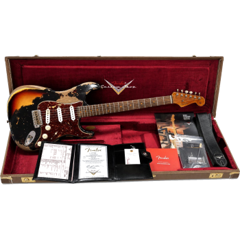 FENDER CUSTOM SHOP 61 Stratocaster Super heavy Relic black over sunburst