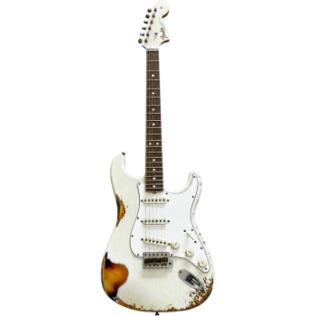 FENDER CUSTOM SHOP LTD 67 STRAT Heavy Relic - Aged Olympic White over Sunburst
