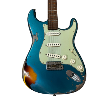 FENDER CUSTOM SHOP 61 STRAT HEAVY RELIC LTD Aged Ocean Turqouise over Sunburst