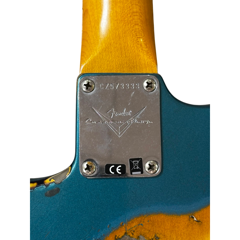 FENDER CUSTOM SHOP 61 STRAT HEAVY RELIC LTD Aged Ocean Turqouise over Sunburst