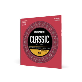 D'ADDARIO EJ27N 3/4 Cordes d'étude pour guitare classique 3/4 D'Addario EJ27N en nylon, tension normale