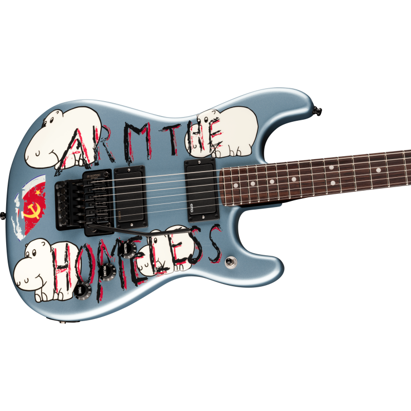 FENDER Presents: Tom Morello "Arm The Homeless" touche palissandre Blue Ice Metallic
