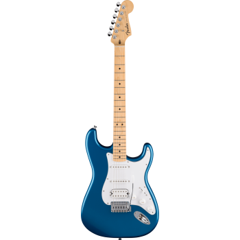 FENDER Standard Stratocaster HSS touche erable plaque blanche Aqua Marine Metallic