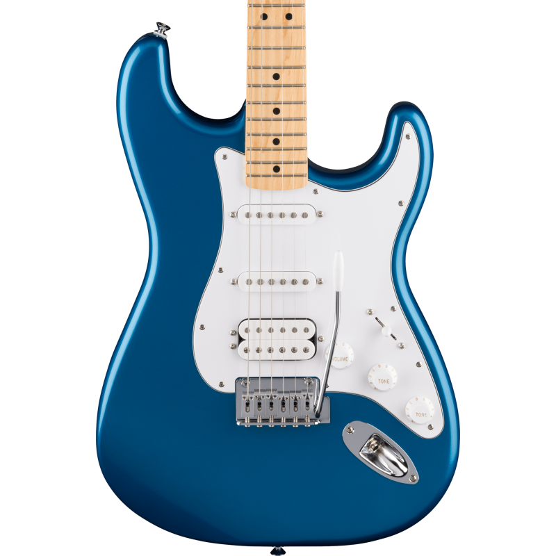 FENDER Standard Stratocaster HSS touche erable plaque blanche Aqua Marine Metallic