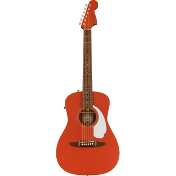FENDER Malibu Player touche Noyer plaque blanche Fiesta Red