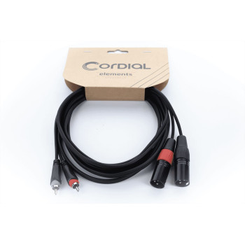 CORDIAL EU3MC câble audio double xlr mâle / rca 3 m
