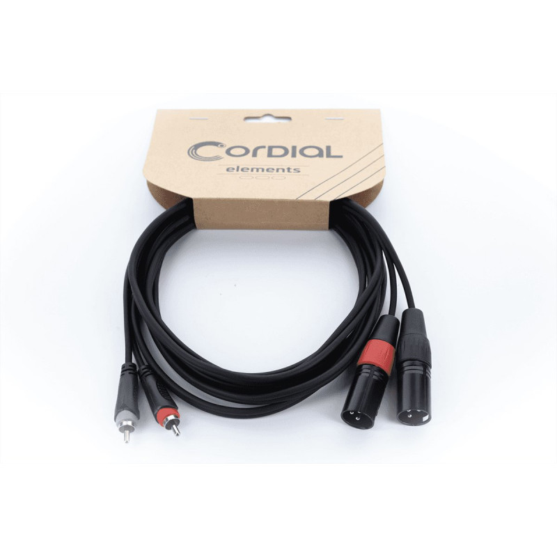 CORDIAL EU3MC câble audio double xlr mâle / rca 3 m